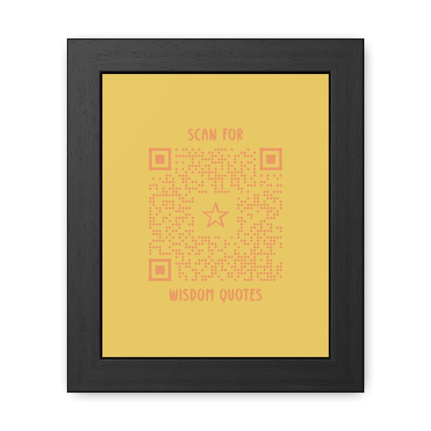 Inspiration – Framed Poster – Yellow – Scan for Wisdom Quotes - QR NATION