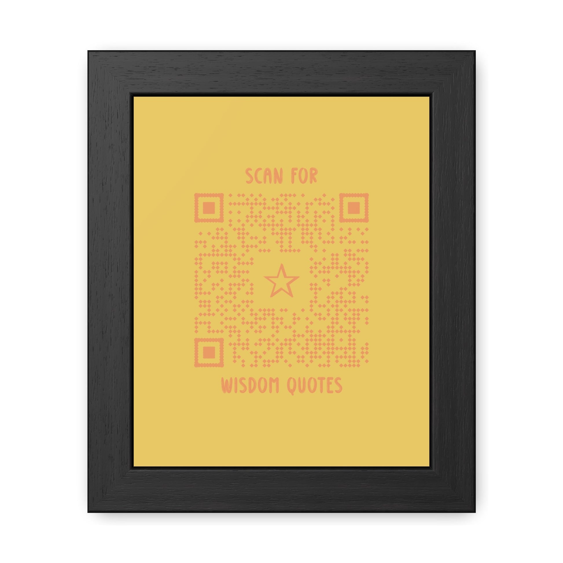 Inspiration – Framed Poster – Yellow – Scan for Wisdom Quotes - QR NATION