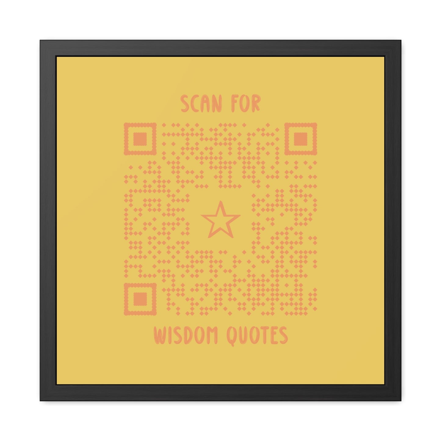 Inspiration – Framed Poster – Yellow – Scan for Wisdom Quotes - QR NATION