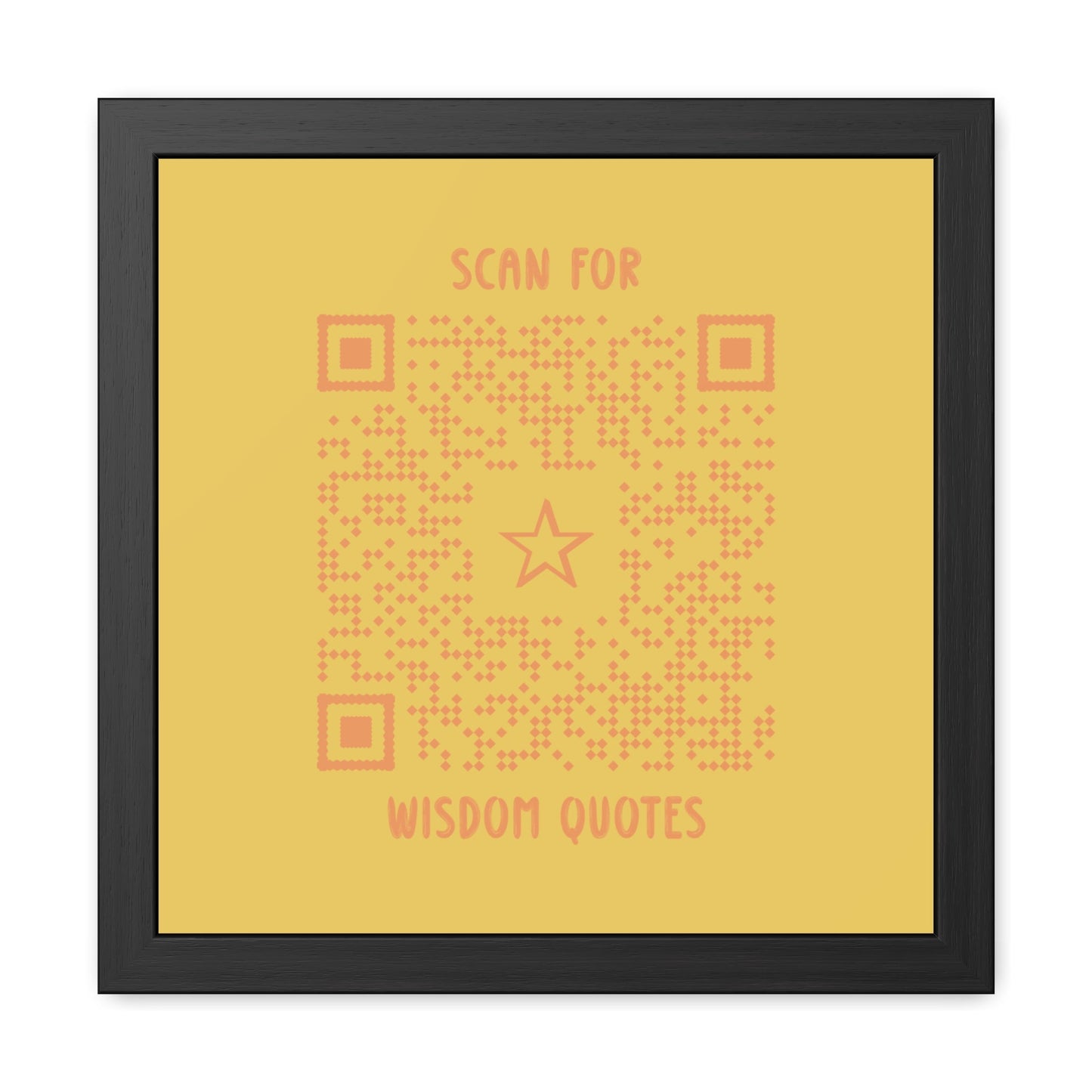 Inspiration – Framed Poster – Yellow – Scan for Wisdom Quotes - QR NATION