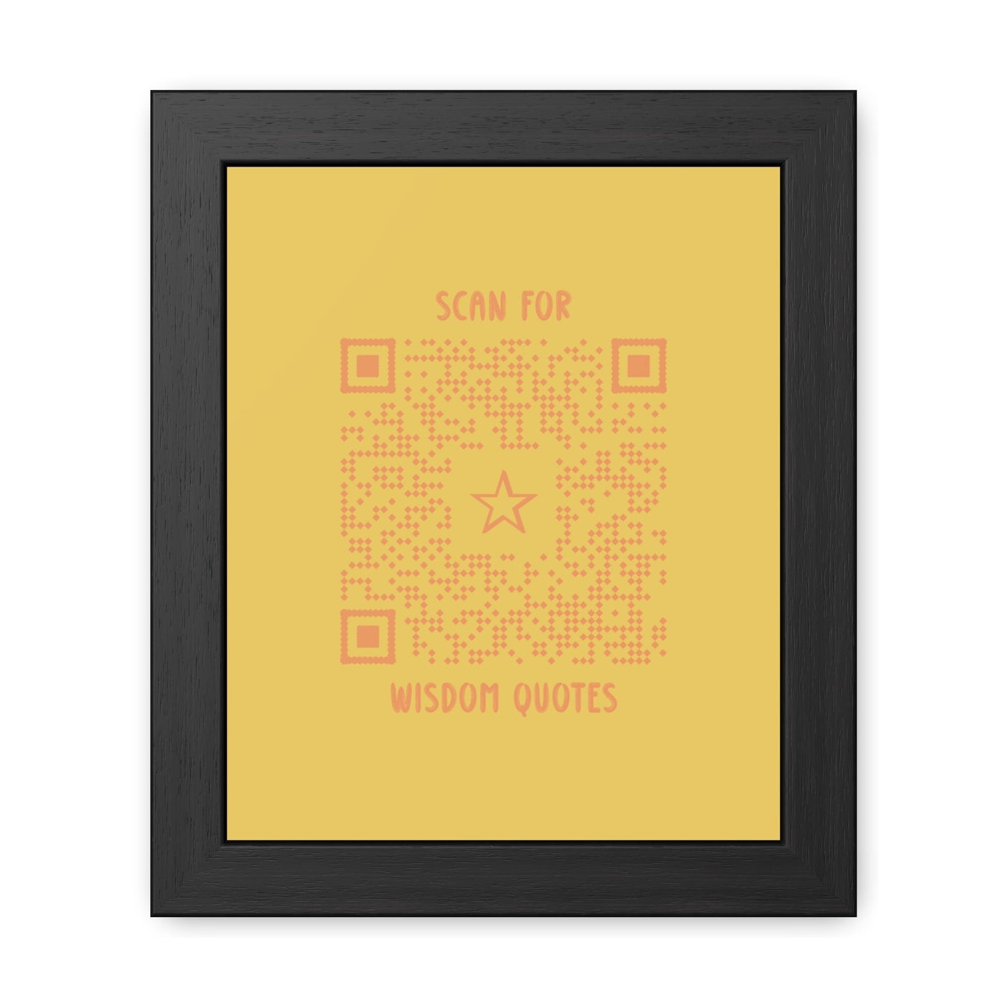 Inspiration – Framed Poster – Yellow – Scan for Wisdom Quotes - QR NATION