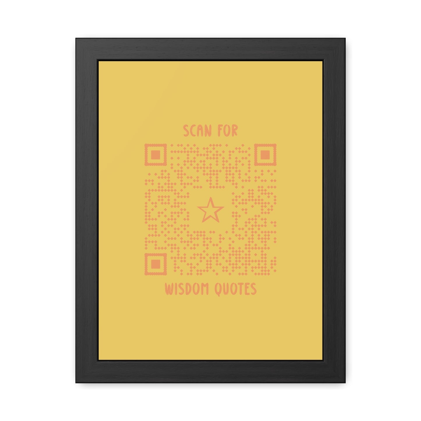 Inspiration – Framed Poster – Yellow – Scan for Wisdom Quotes - QR NATION
