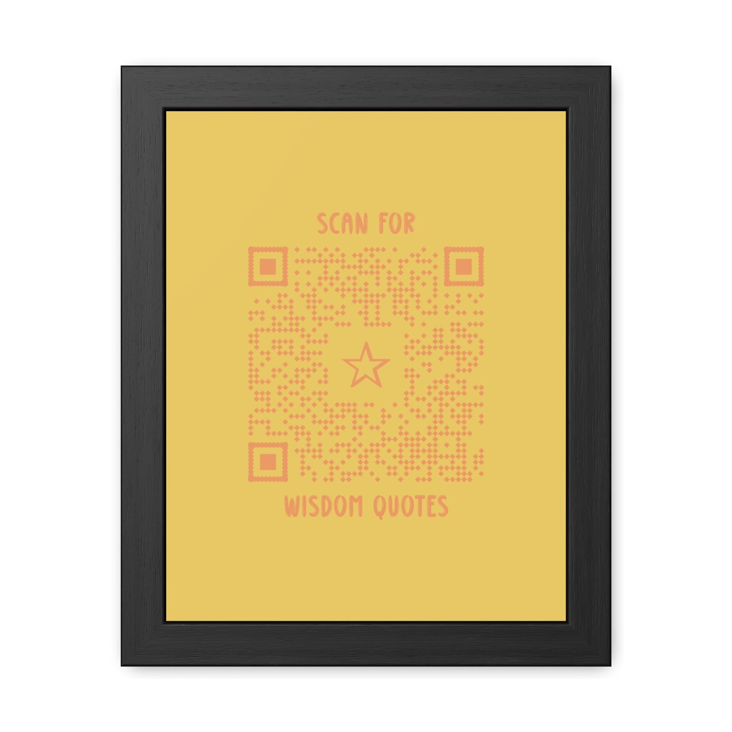 Inspiration – Framed Poster – Yellow – Scan for Wisdom Quotes - QR NATION