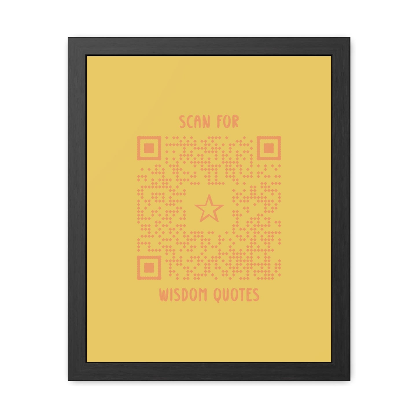 Inspiration – Framed Poster – Yellow – Scan for Wisdom Quotes - QR NATION