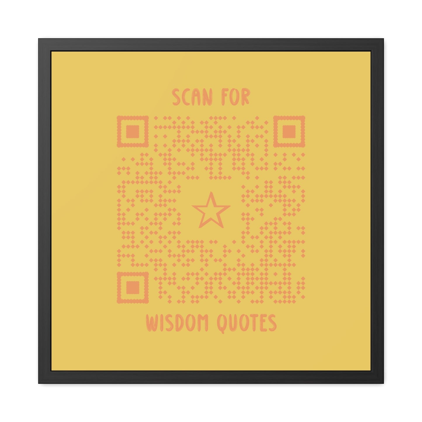 Inspiration – Framed Poster – Yellow – Scan for Wisdom Quotes - QR NATION