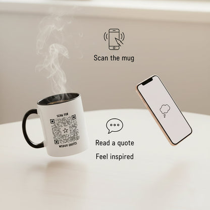 Inspiration – Mug – Black – Scan for Wisdom Quotes - QR NATION