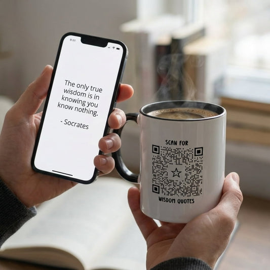 Inspiration – Mug – Orange – Scan for Wisdom Quotes - QR NATION