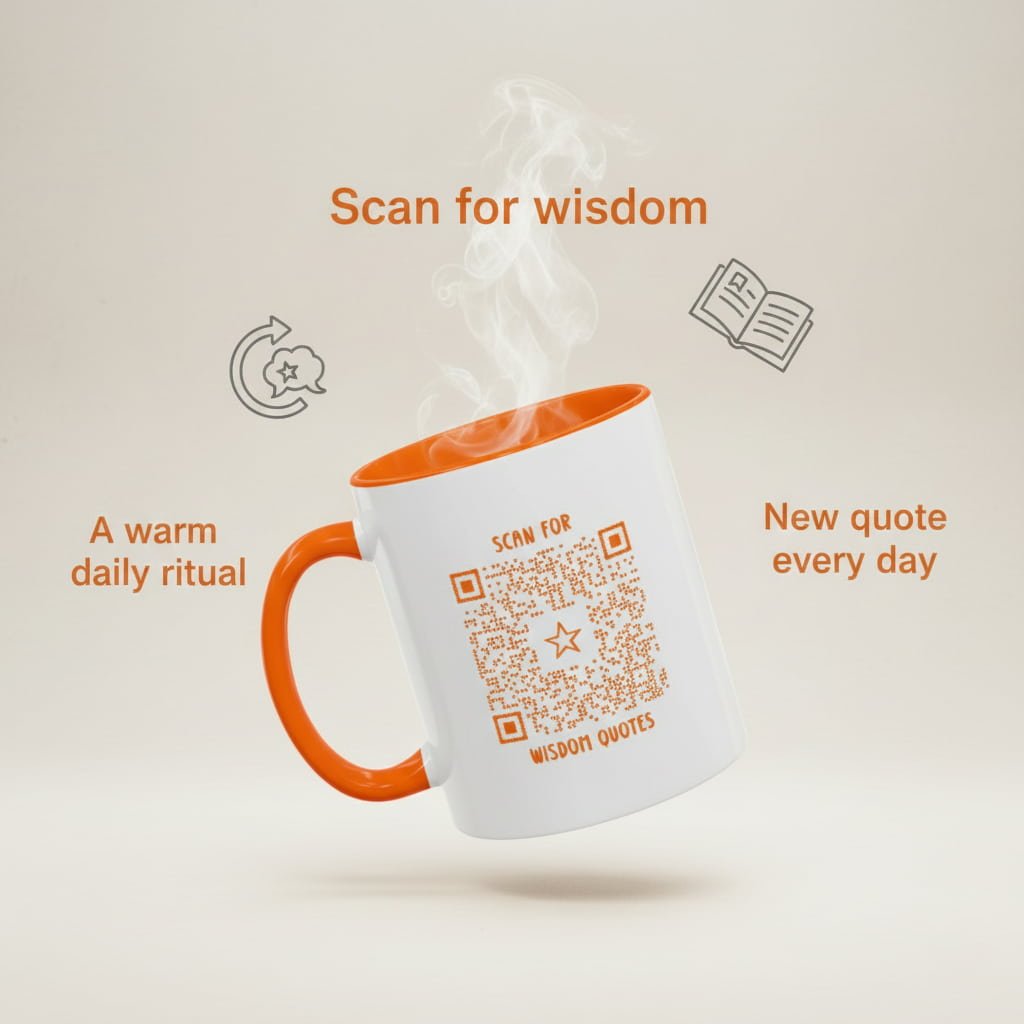 Inspiration – Mug – Orange – Scan for Wisdom Quotes - QR NATION