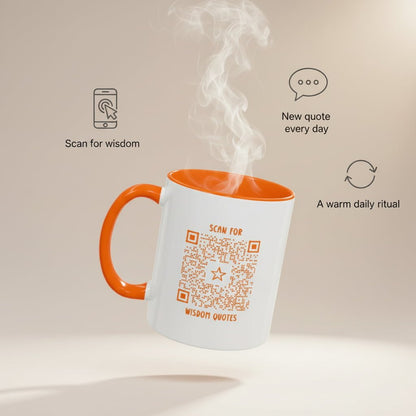 Inspiration – Mug – Orange – Scan for Wisdom Quotes - QR NATION
