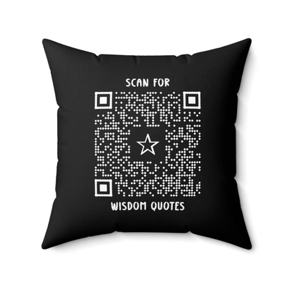 Inspiration – Pillow – Black – Scan for Wisdom Quotes - QR NATION