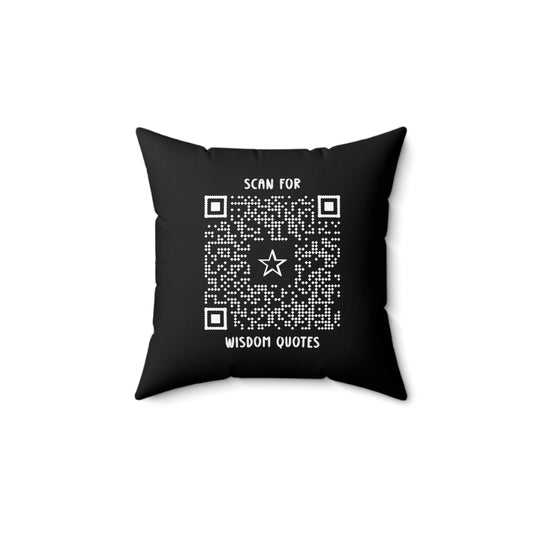 Inspiration – Pillow – Black – Scan for Wisdom Quotes - QR NATION