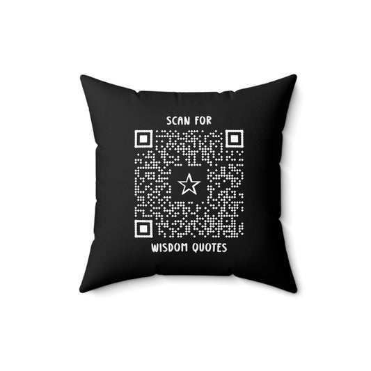 Inspiration – Pillow – Black – Scan for Wisdom Quotes - QR NATION