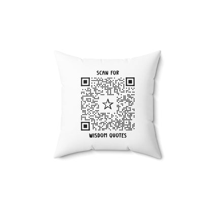 Inspiration – Pillow – White – Scan for Wisdom Quotes - QR NATION
