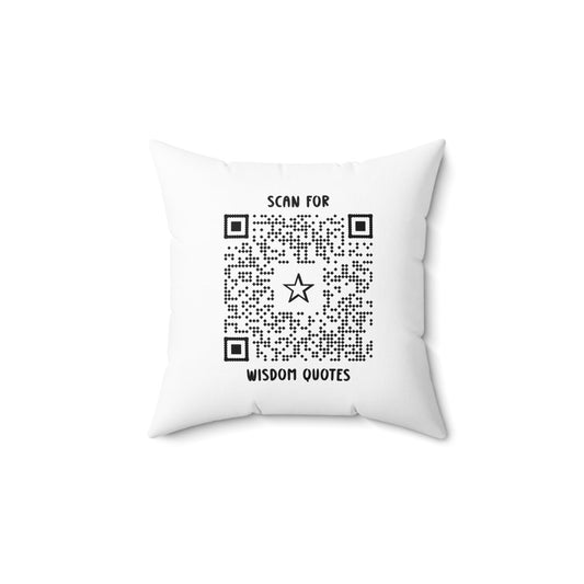 Inspiration – Pillow – White – Scan for Wisdom Quotes - QR NATION