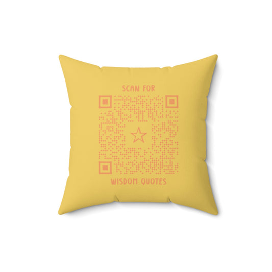 Inspiration – Pillow – Yellow – Scan for Wisdom Quotes - QR NATION