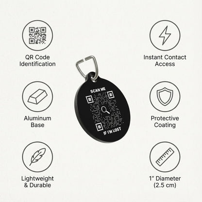 Lost & Found – Cat Tag – Black – Scan Me If I'm Lost - QR NATION
