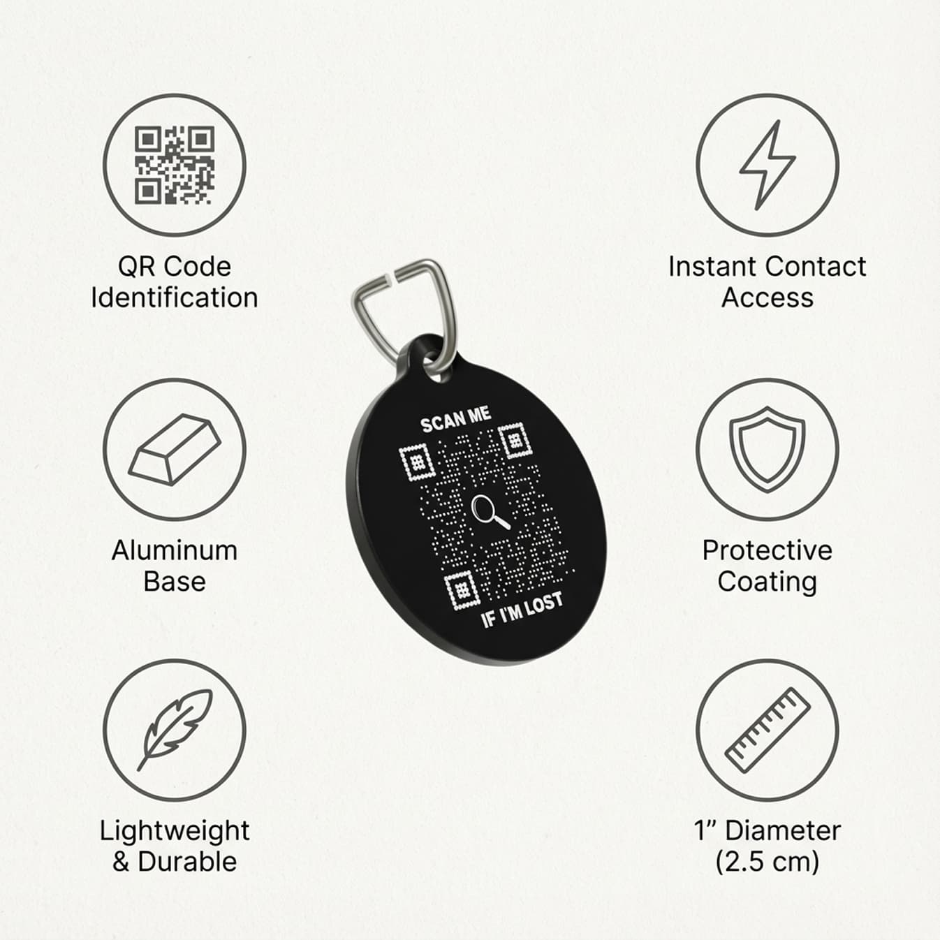 Lost & Found – Cat Tag – White – Scan Me If I'm Lost - QR NATION