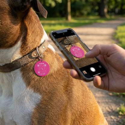 Lost & Found – Dog Tag – Blue – Scan Me If I'm Lost - QR NATION