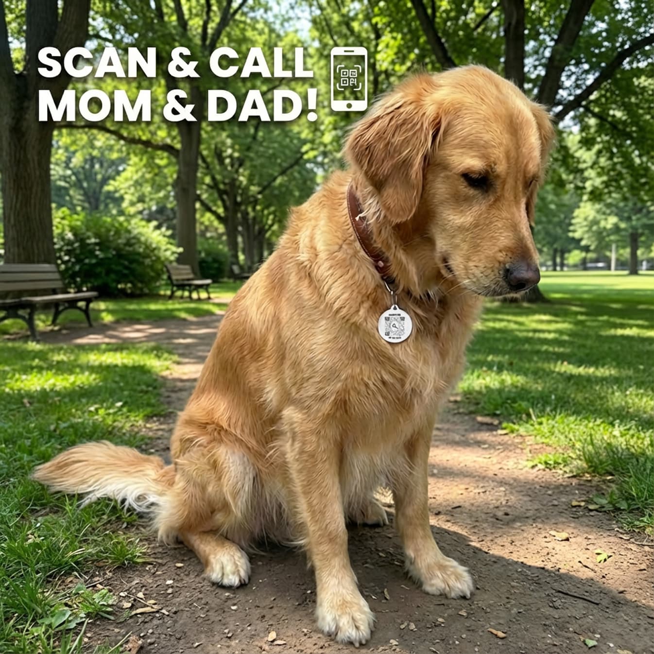 Lost & Found – Dog Tag – White – Scan Me If I'm Lost - QR NATION