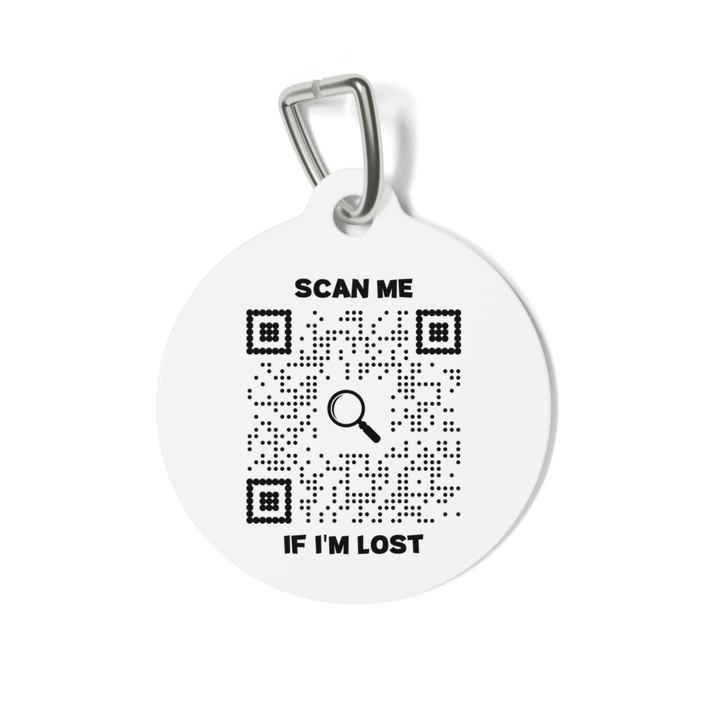 Lost & Found – Dog Tag – White – Scan Me If I'm Lost - QR NATION
