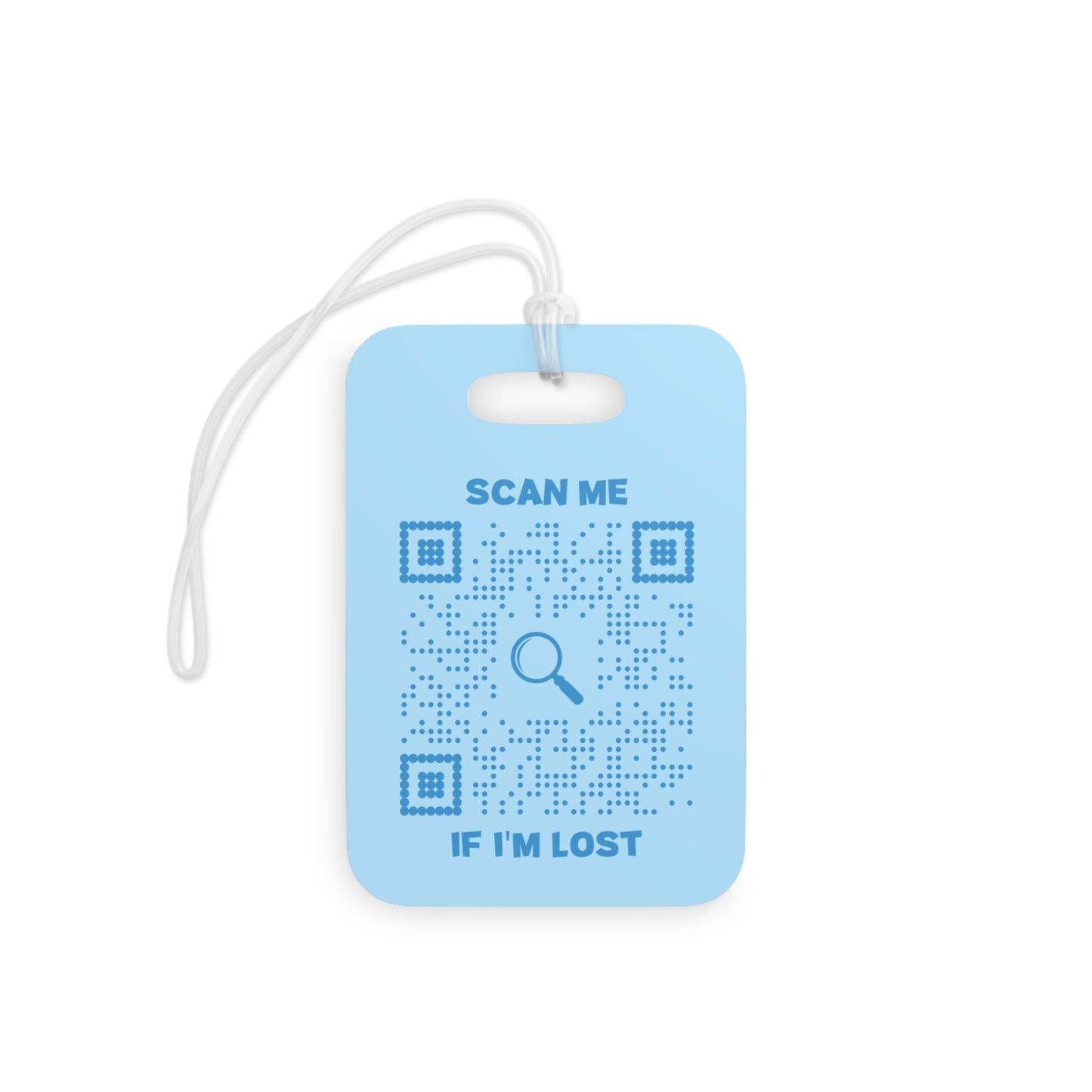 Lost & Found – Luggage Tag – Beach Design - Blue – Scan Me If I'm Lost - QR NATION
