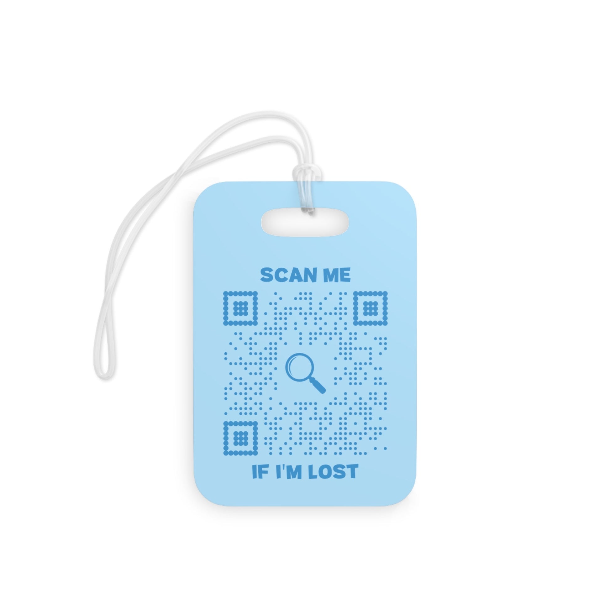 Lost & Found – Luggage Tag – Beach Design - Blue – Scan Me If I'm Lost - QR NATION