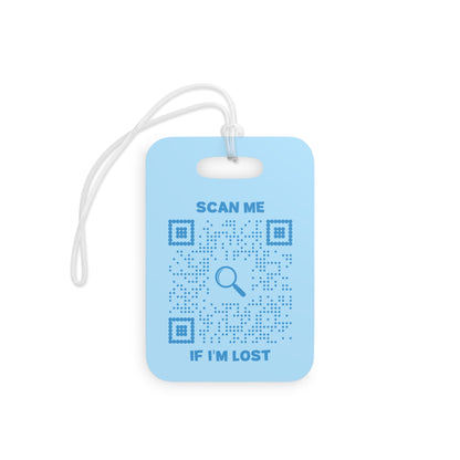 Lost & Found – Luggage Tag – Beach Design - Blue – Scan Me If I'm Lost - QR NATION