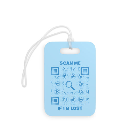 Lost & Found – Luggage Tag – Beach Design - Blue – Scan Me If I'm Lost - QR NATION