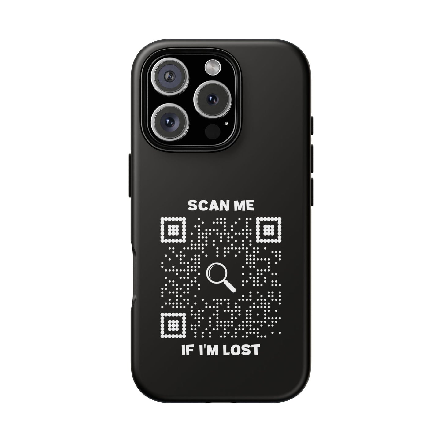 Lost & Found – Phone Case – Black – Scan Me If I'm Lost - QR NATION