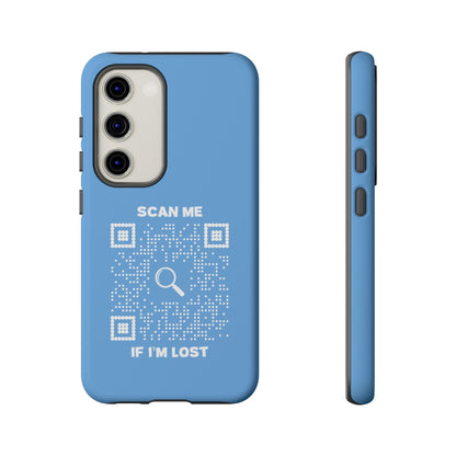 Lost & Found – Phone Case – Blue – Scan Me If I'm Lost - QR NATION