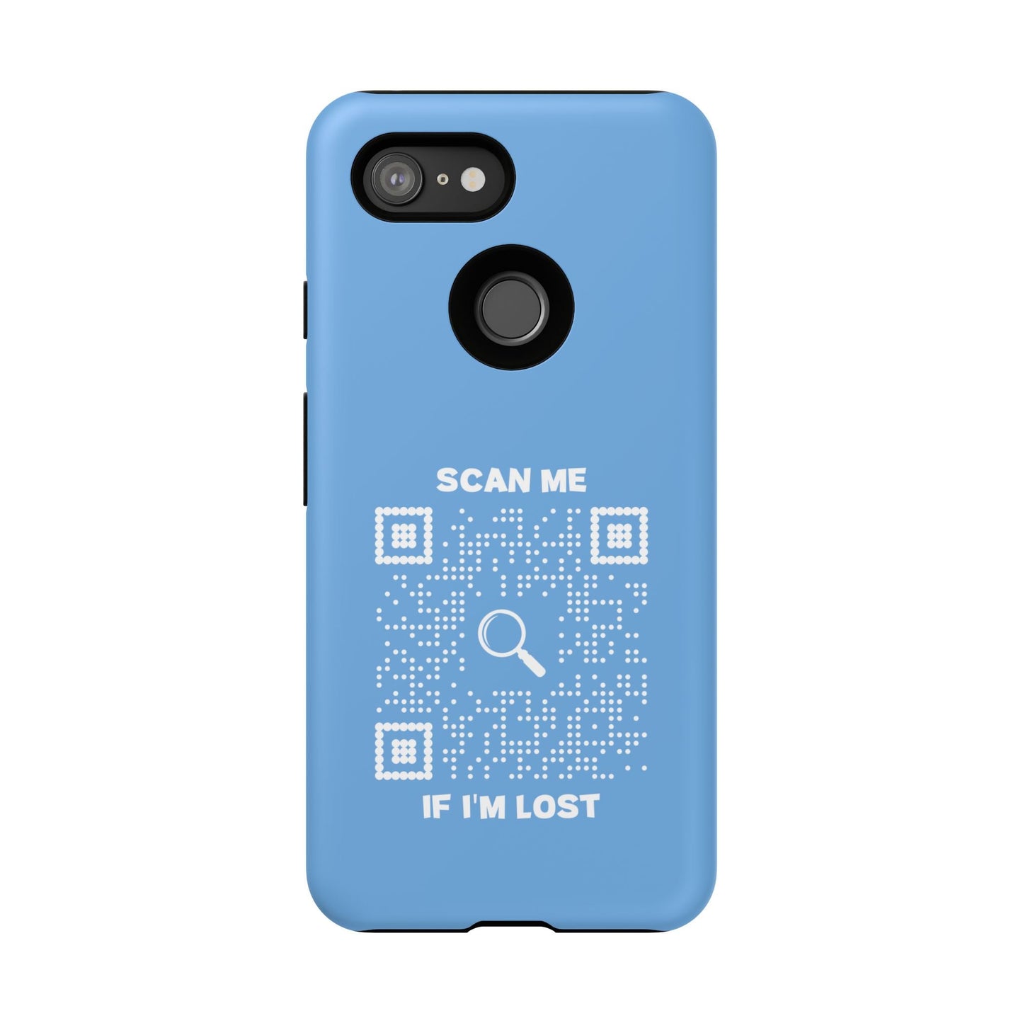 Lost & Found – Phone Case – Blue – Scan Me If I'm Lost - QR NATION