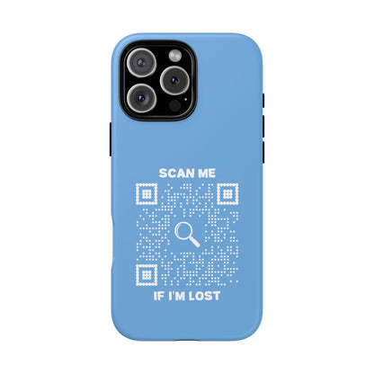 Lost & Found – Phone Case – Blue – Scan Me If I'm Lost - QR NATION