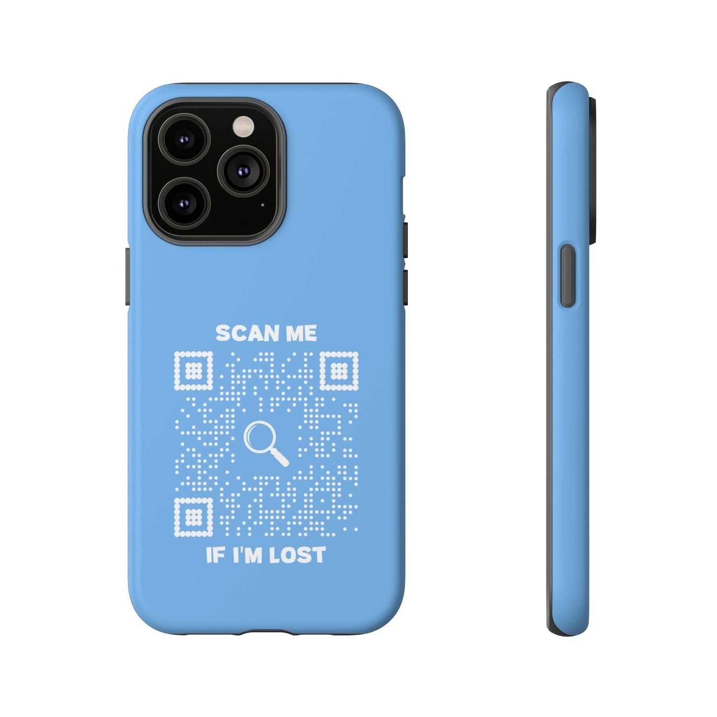Lost & Found – Phone Case – Blue – Scan Me If I'm Lost - QR NATION
