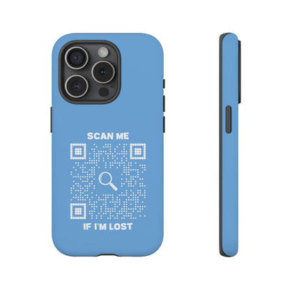 Lost & Found – Phone Case – Blue – Scan Me If I'm Lost - QR NATION