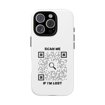 Lost & Found – Phone Case – White – Scan Me If I'm Lost - QR NATION