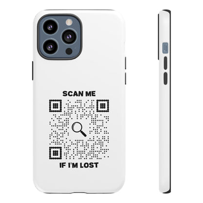 Lost & Found – Phone Case – White – Scan Me If I'm Lost - QR NATION