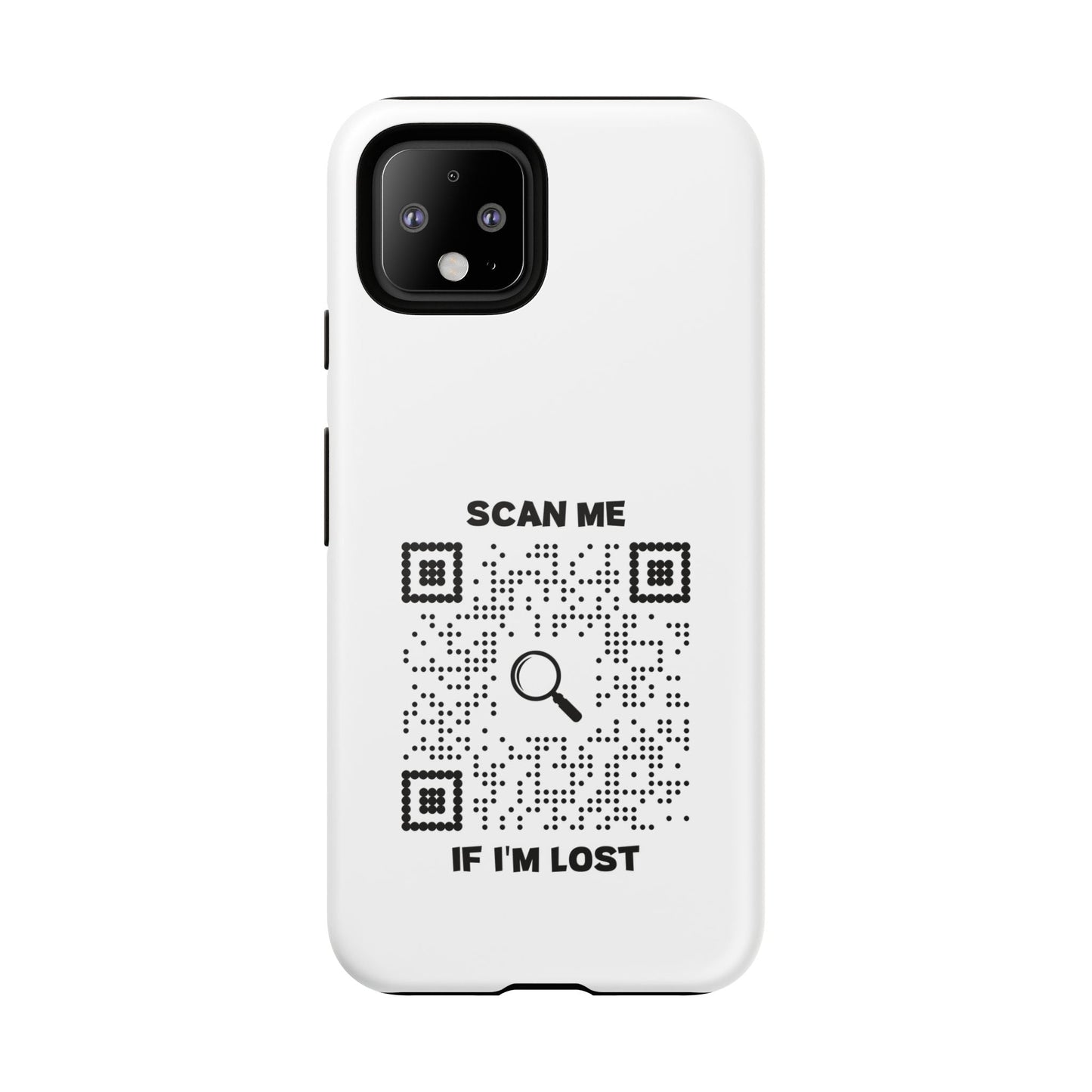 Lost & Found – Phone Case – White – Scan Me If I'm Lost - QR NATION