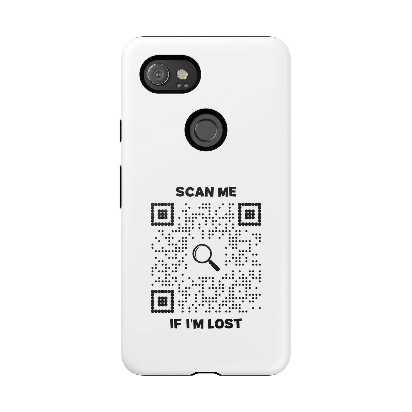 Lost & Found – Phone Case – White – Scan Me If I'm Lost - QR NATION