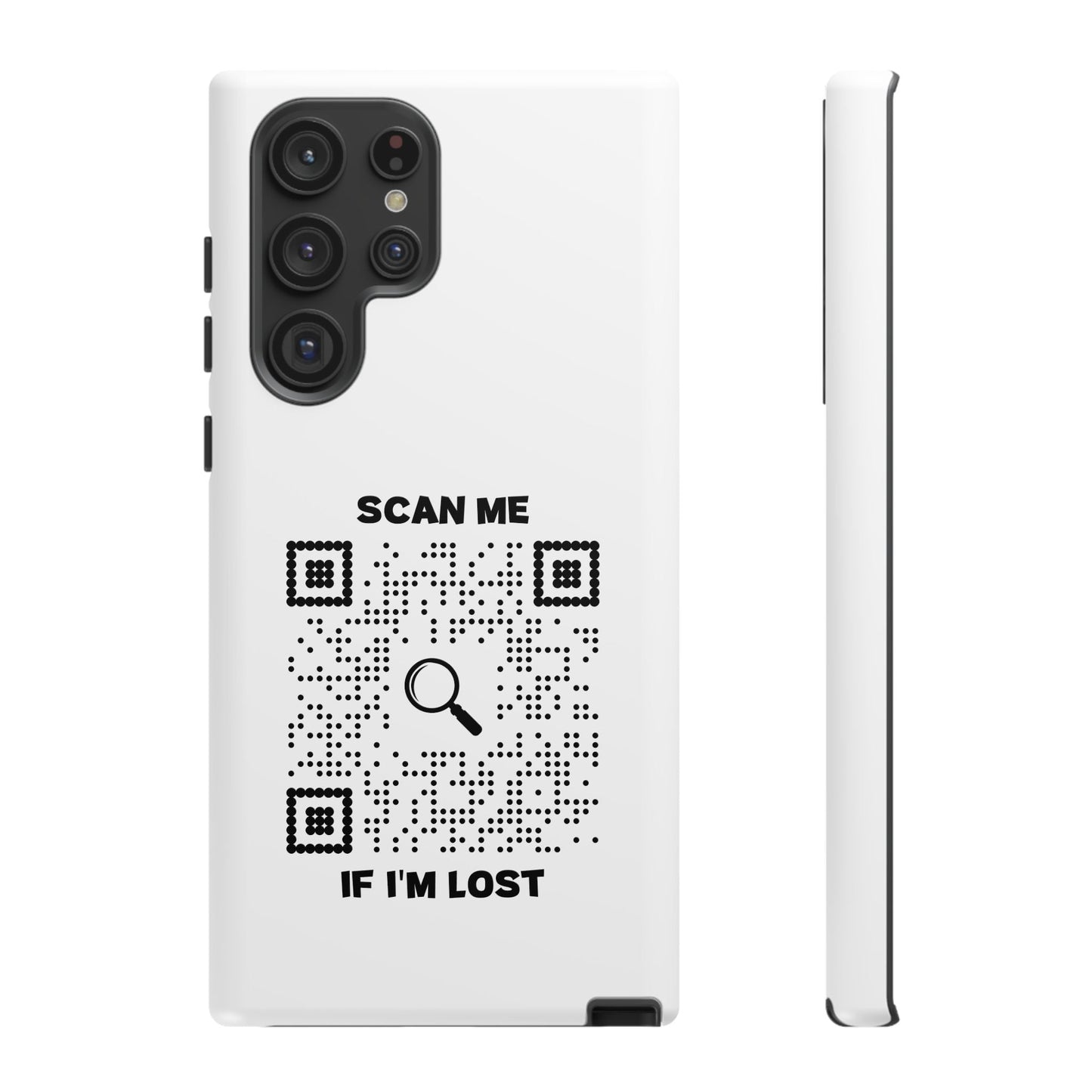 Lost & Found – Phone Case – White – Scan Me If I'm Lost - QR NATION