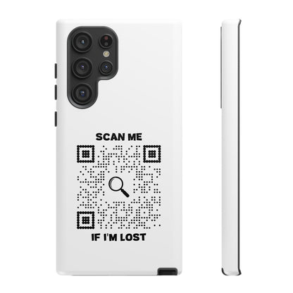 Lost & Found – Phone Case – White – Scan Me If I'm Lost - QR NATION