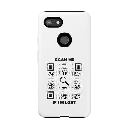 Lost & Found – Phone Case – White – Scan Me If I'm Lost - QR NATION
