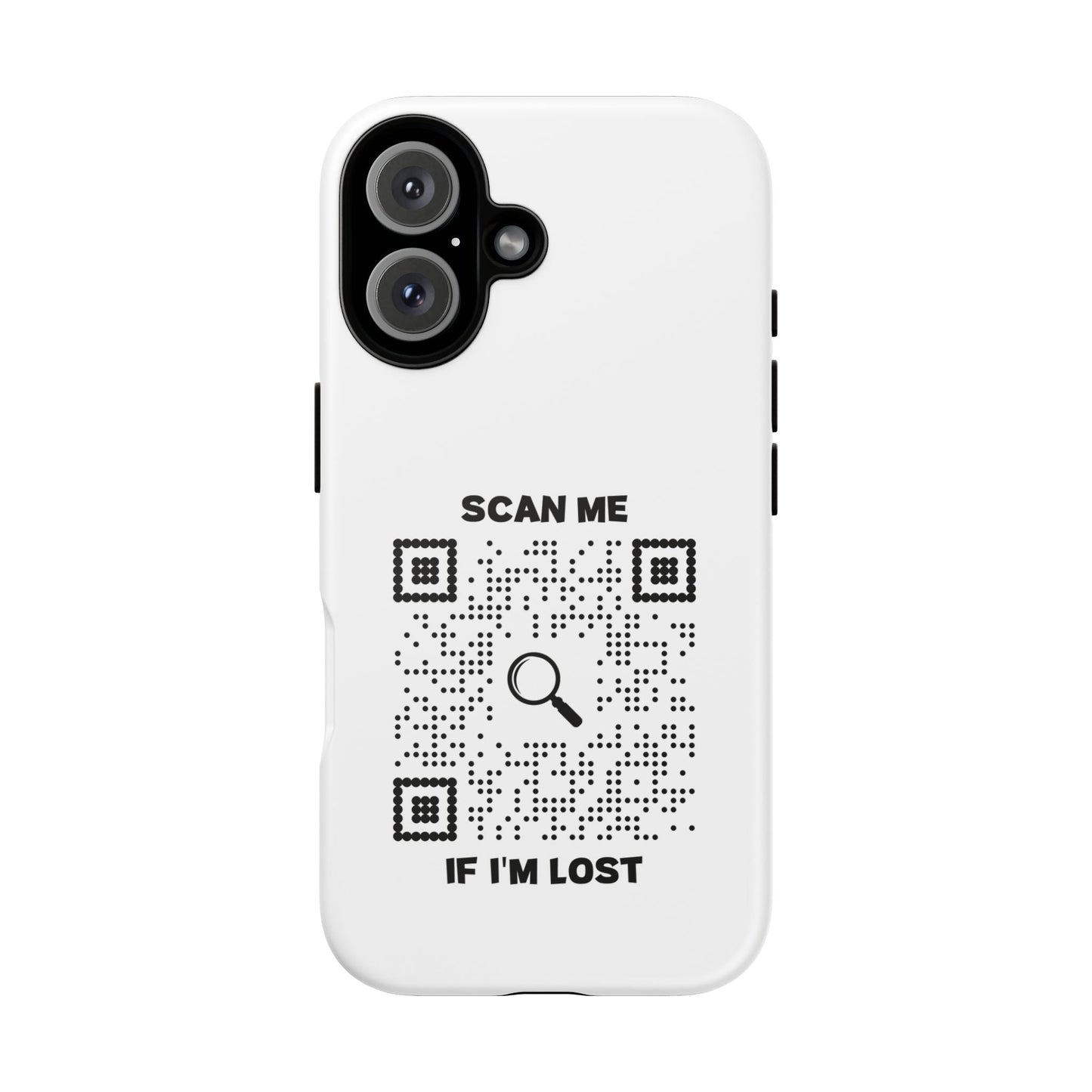 Lost & Found – Phone Case – White – Scan Me If I'm Lost - QR NATION