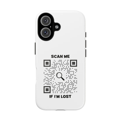 Lost & Found – Phone Case – White – Scan Me If I'm Lost - QR NATION