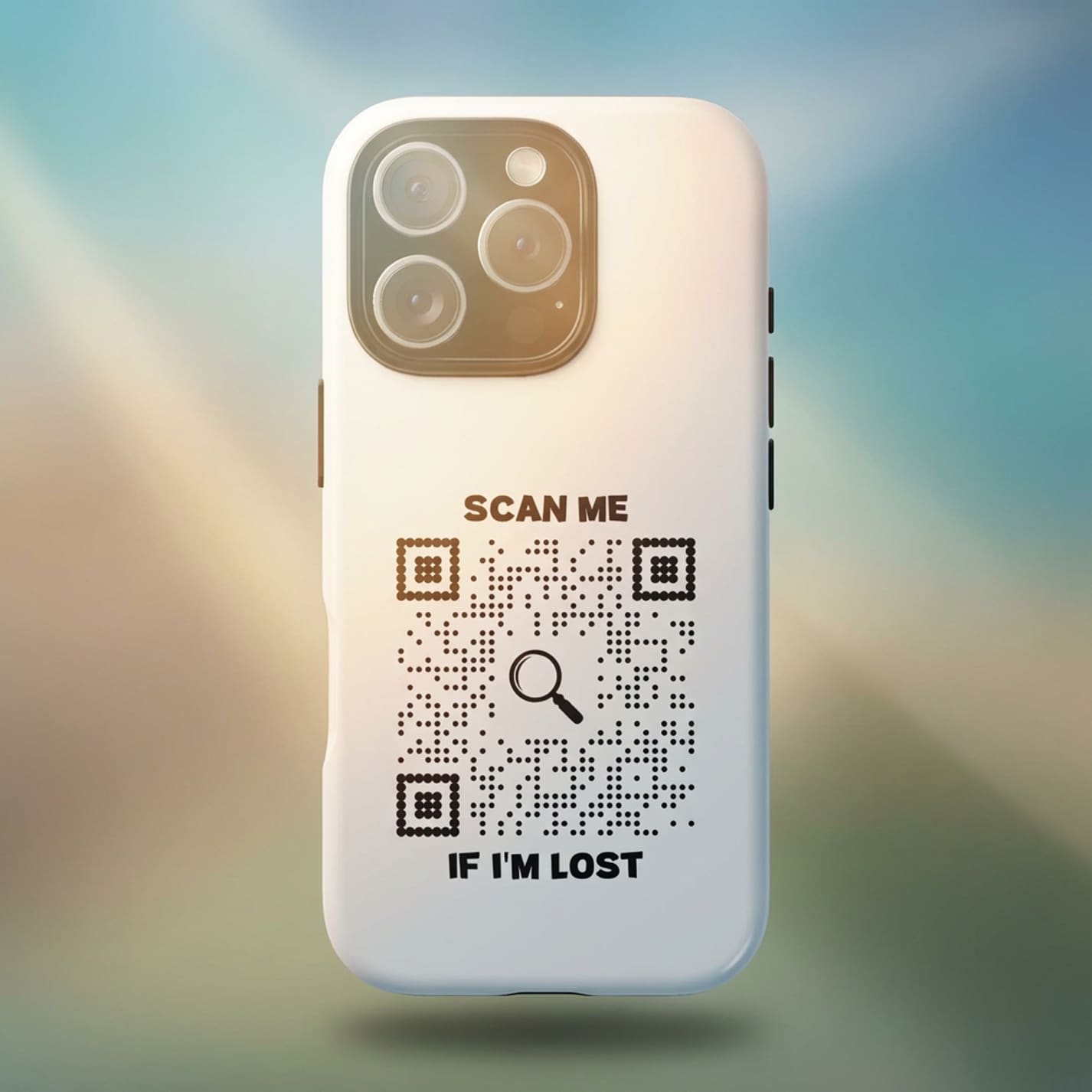 Lost & Found – Phone Case – White – Scan Me If I'm Lost - QR NATION