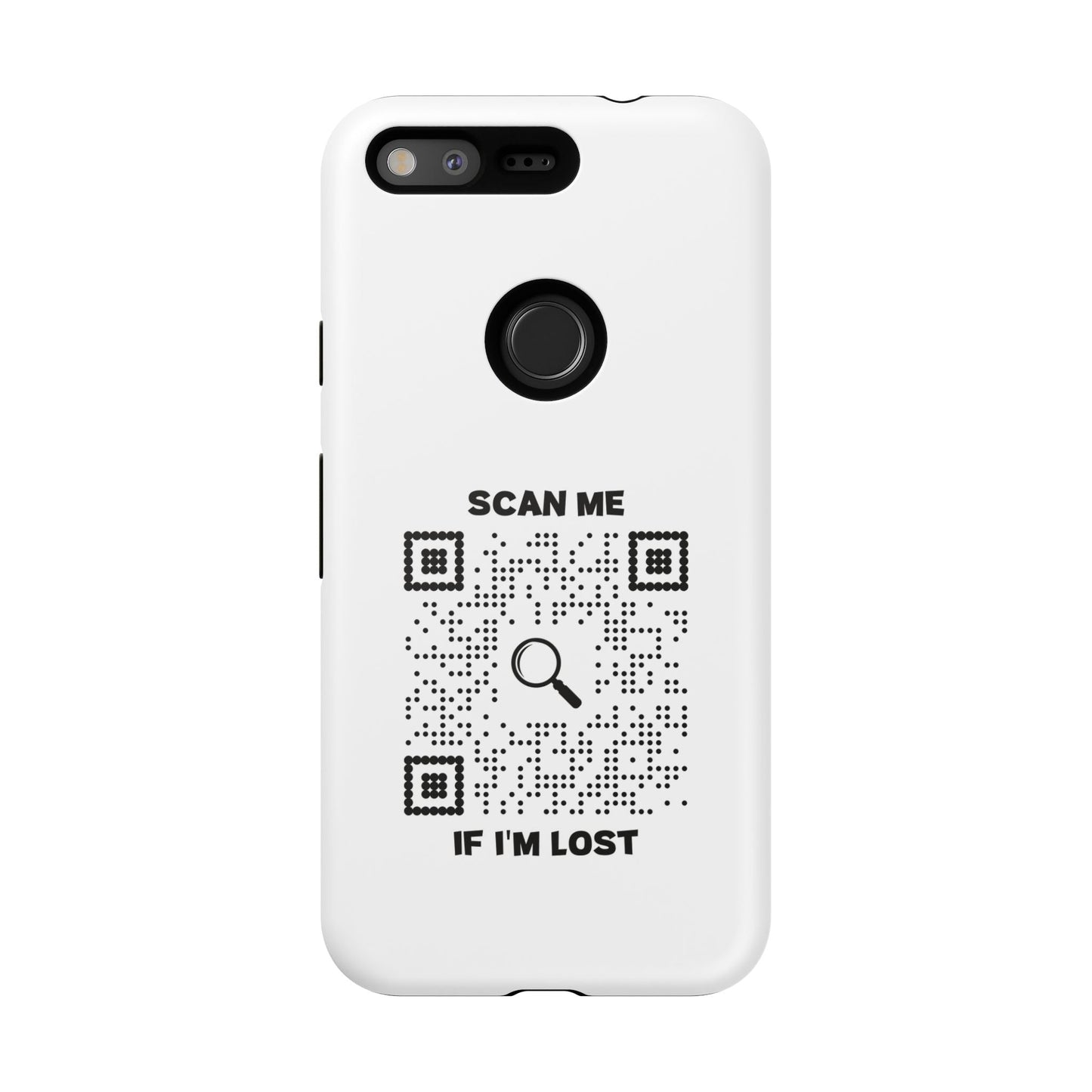 Lost & Found – Phone Case – White – Scan Me If I'm Lost - QR NATION
