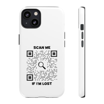 Lost & Found – Phone Case – White – Scan Me If I'm Lost - QR NATION
