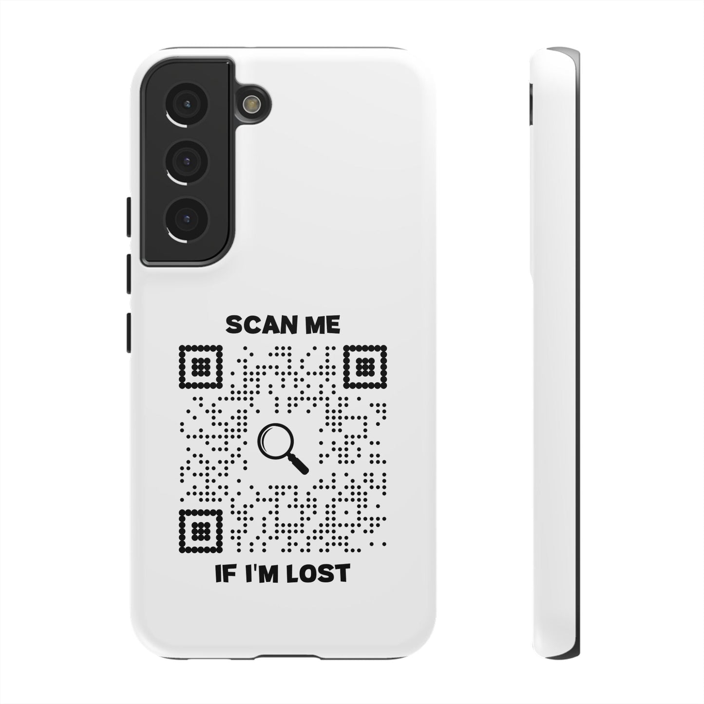 Lost & Found – Phone Case – White – Scan Me If I'm Lost - QR NATION