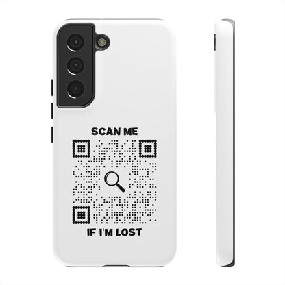 Lost & Found – Phone Case – White – Scan Me If I'm Lost - QR NATION