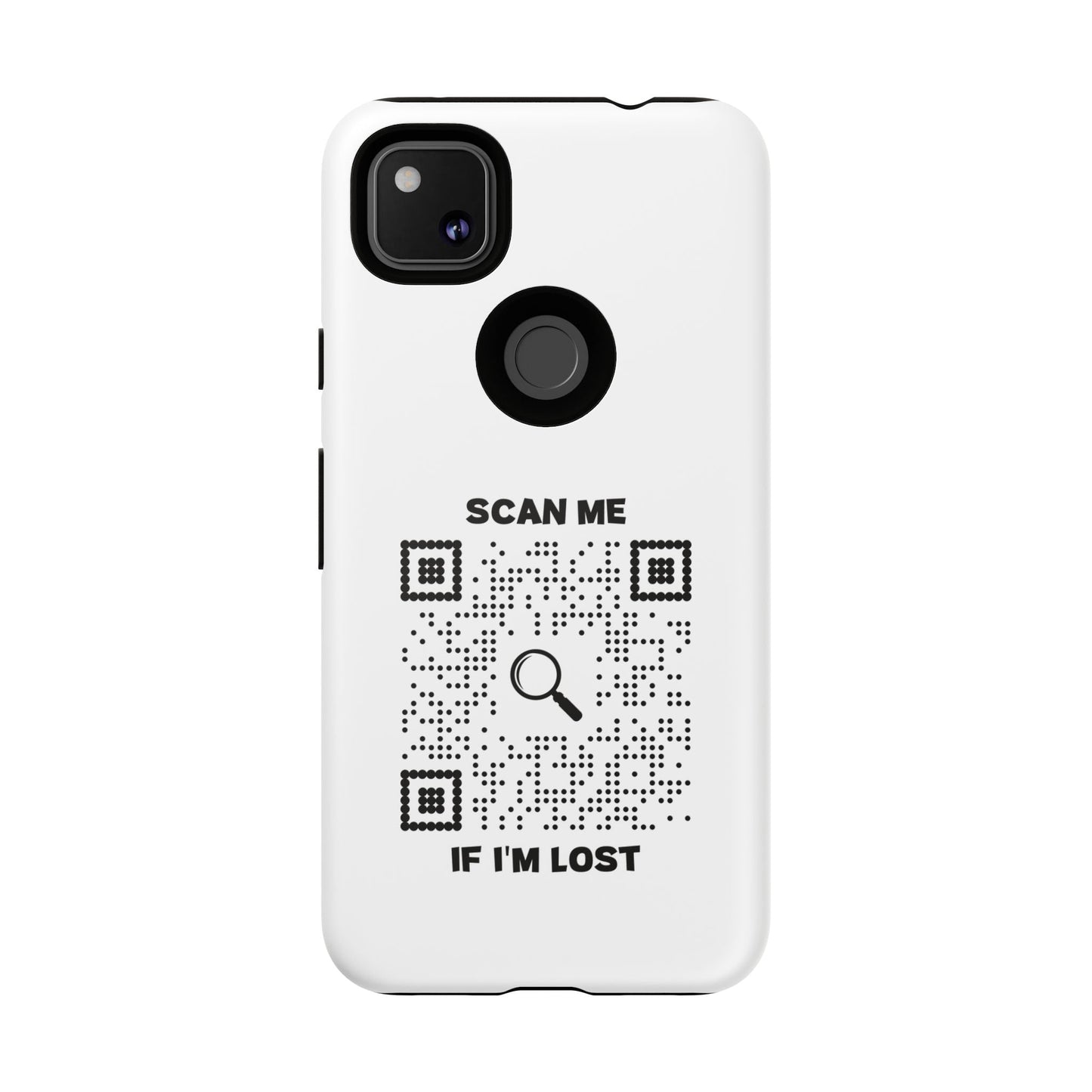 Lost & Found – Phone Case – White – Scan Me If I'm Lost - QR NATION
