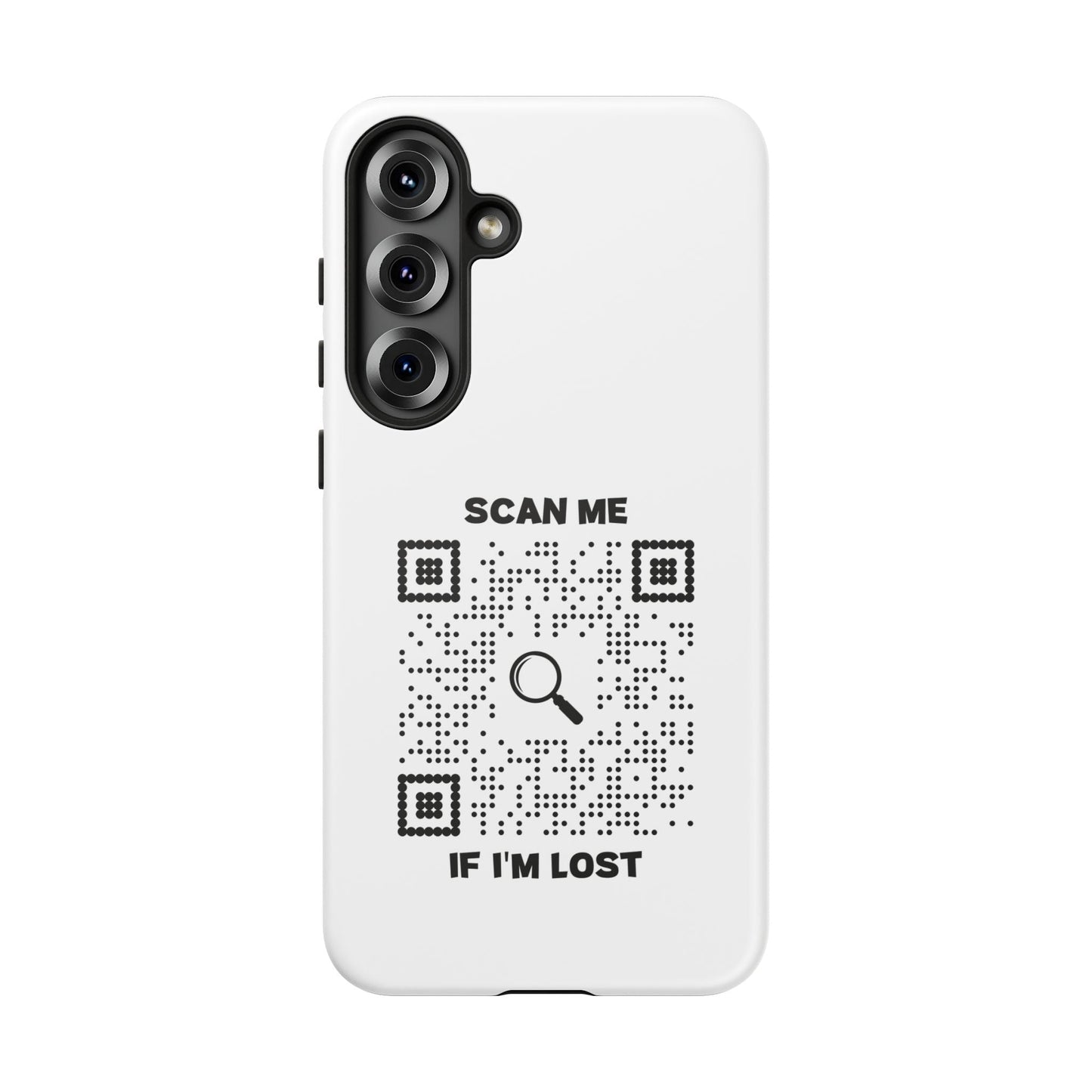 Lost & Found – Phone Case – White – Scan Me If I'm Lost - QR NATION